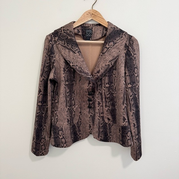 Clara Sun Woo Snakeskin Print Jacket - Picture 1 of 5